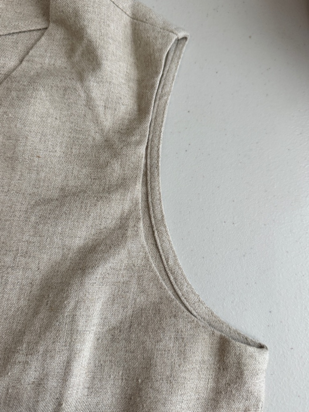 🤎💛EXPRESS Oatmeal🌾Linen Tunic Vest - Picture 3 of 5